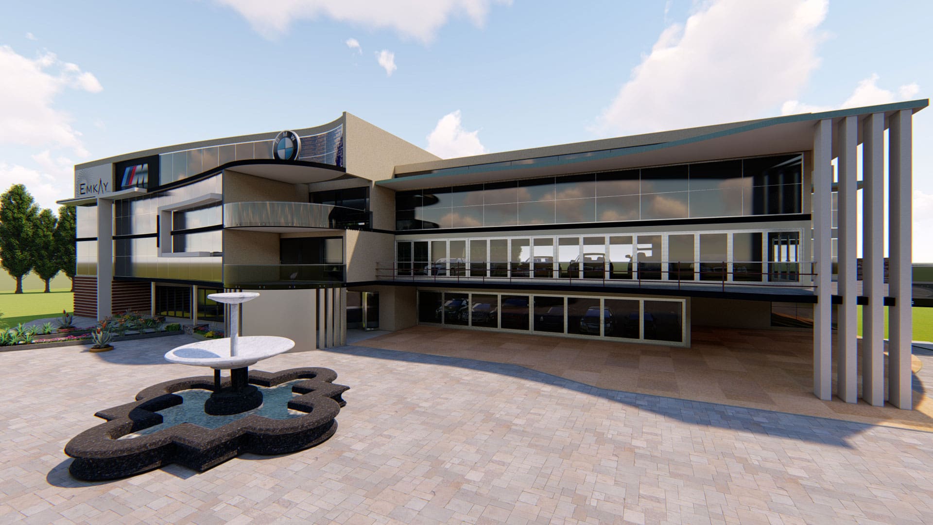 BMW Dealership structural glass facade